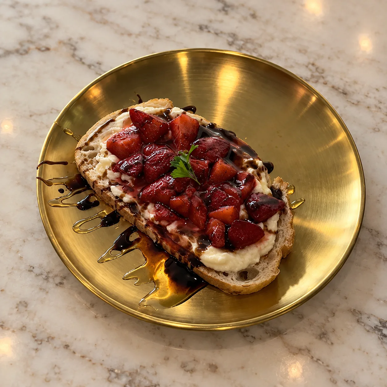 Strawberry breakfast toast at BubbleBrew