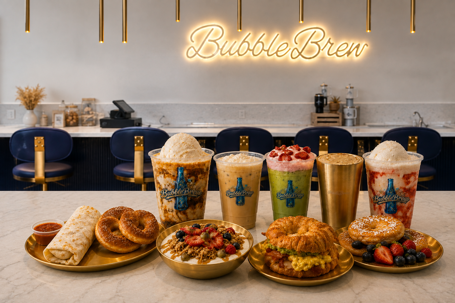 Sweet and savory food made to order at BubbleBrew in Logan